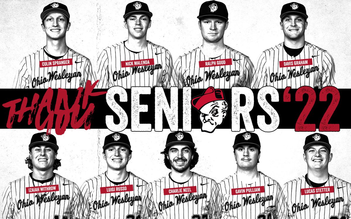 OWU_Baseball's tweet photo. Congratulations to our 9 seniors graduating tomorrow! Help us celebrate them and all they’ve accomplished before Sunday’s DH at Littick Field! #RollShops https://t.co/cZlTova6zZ