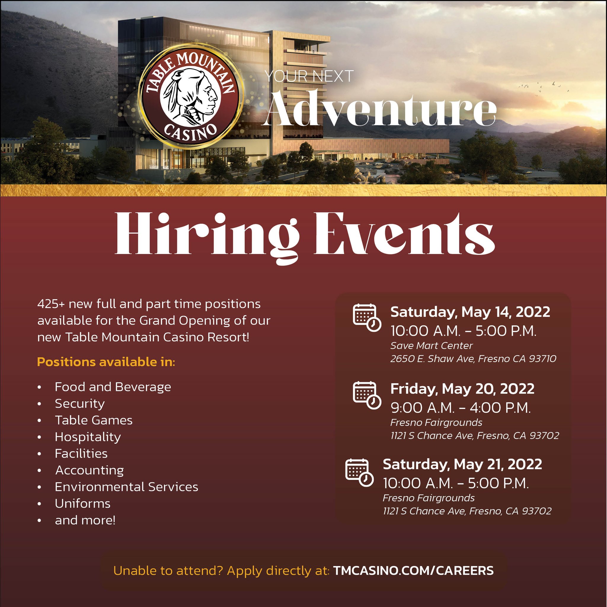 Table Mountain Casino on Twitter "Hey Central Valley! Join us for our