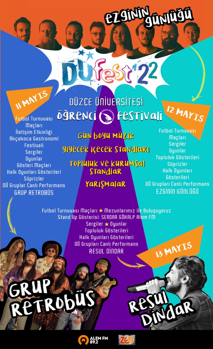 duzceuniversite's tweet image. Düzce Üniversitesinde #Festival Zamanı... 😎

#DÜFest22 Öğrenci Festivalinde birbirinden eğlenceli etkinlik ve konserlerde eğlence doruğa çıkacak... Tüm öğrencilerimize iyi eğlenceler diliyoruz... 🤘🤙🥳🎶🎵

#ResulDindar #EzgininGünlügü #Retrobüs #SerdarGökalp