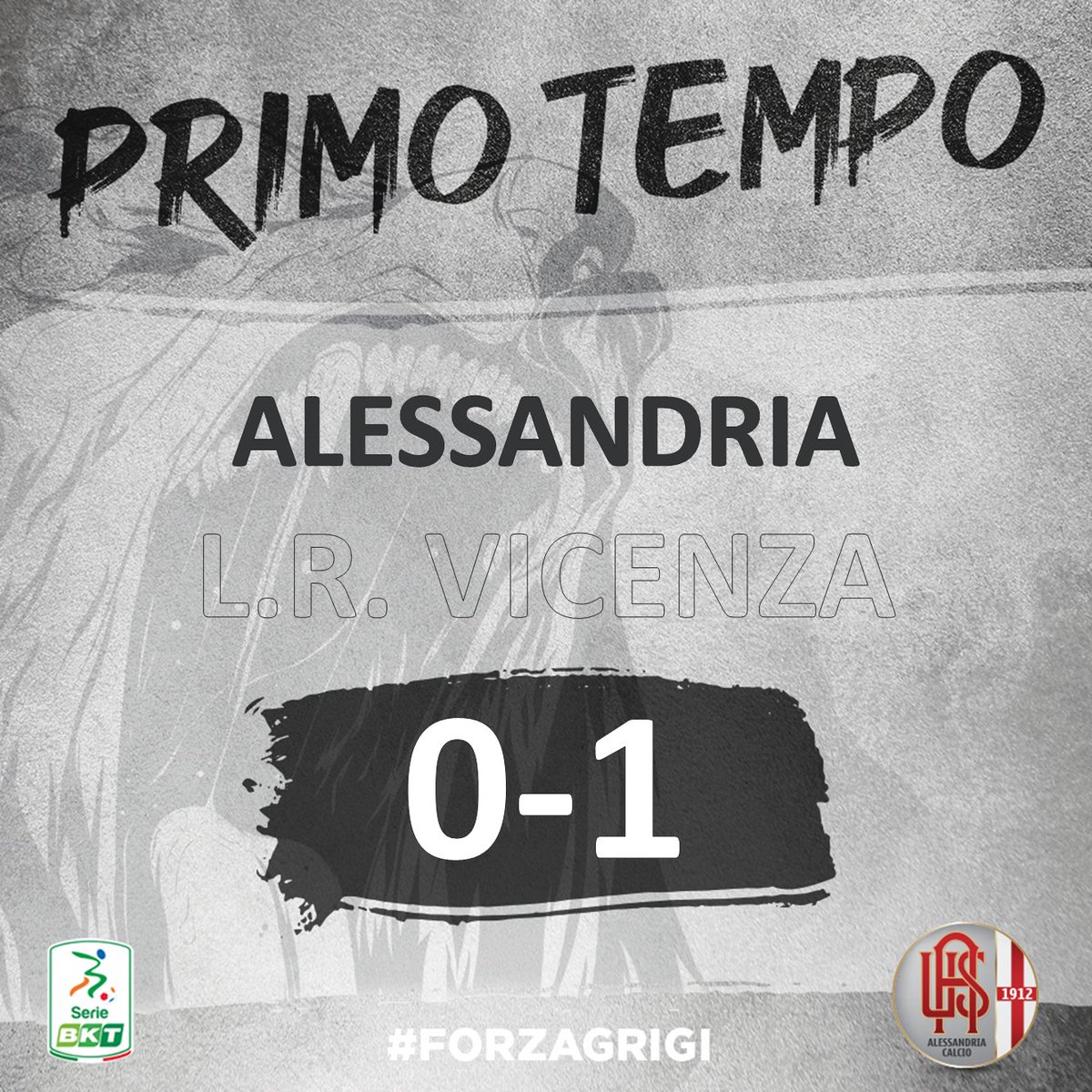 usalessandria's tweet photo. HT - FINE PRIMO TEMPO. #ALEVIC 0-1 #ForzaGrigi https://t.co/3kmStQrdjQ