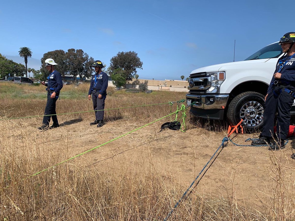 Using our truck as an anchor point during Low Angle Rope Rescue #BFA181