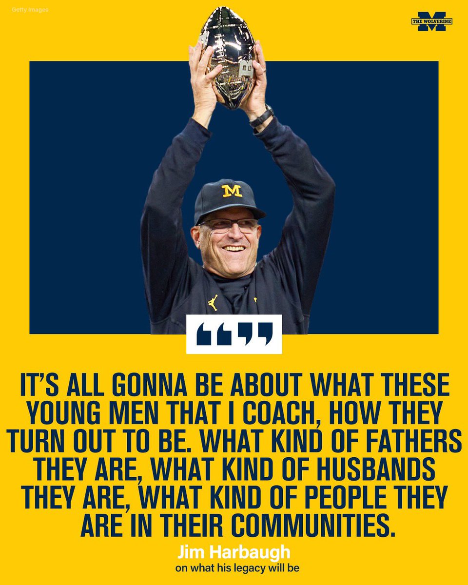 CSayf23's tweet photo. Jim Harbaugh says he thinks about his legacy “daily.” 

He doesn’t think about it the way you probably do.

Story: https://t.co/bqKLv1CNhg https://t.co/bp9ktSluRv