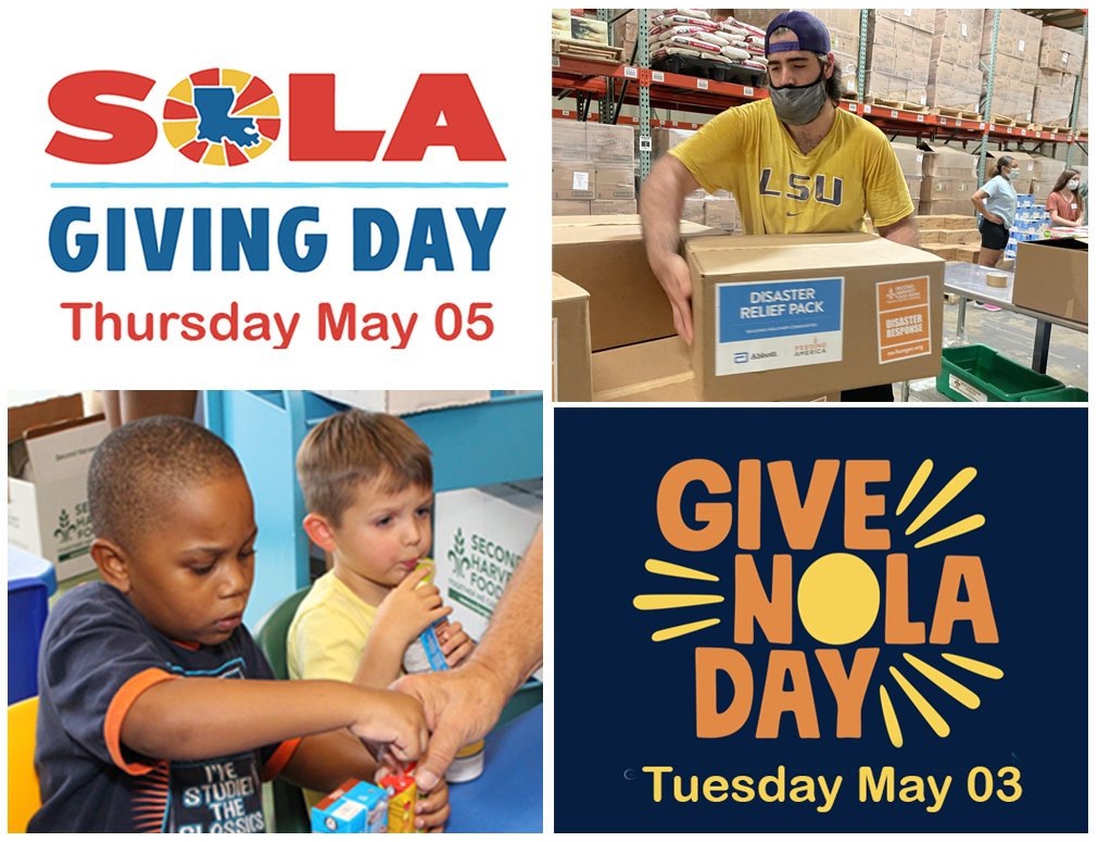 2ndHarvestGNOA's tweet photo. On behalf of those we serve, a huge THANK YOU to everyone who made our two big community fundraisers a success this week! #SOLAGivingDay far surpassed our $25K goal by raising $34,485, and our #GiveNOLA Day raised $106,573!! https://t.co/gSuFkbvTGK
