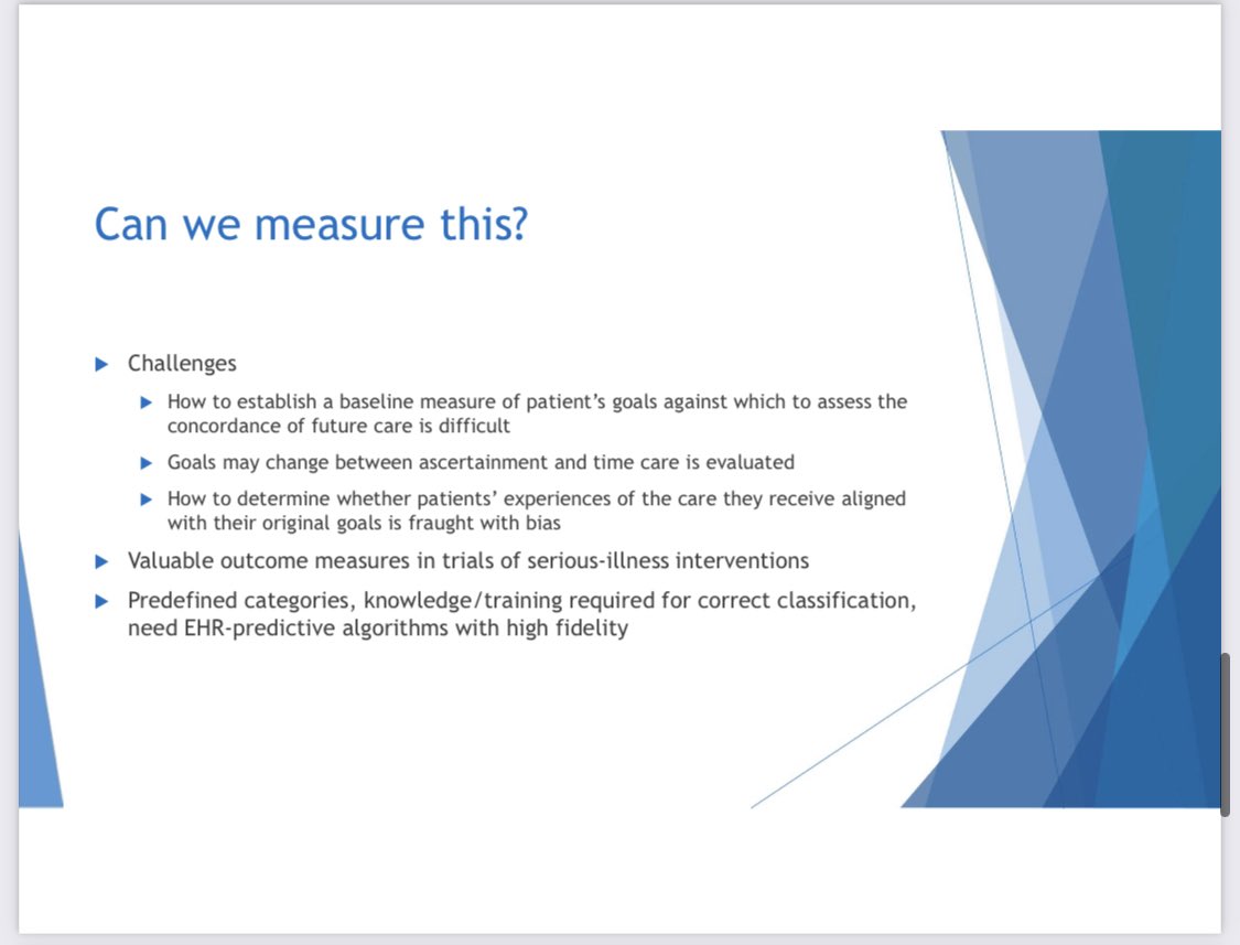 postscriptmd's tweet photo. How do we avoid the pitfalls of the phrase “goals of care” when it is difficult (impossible?) to measure? 🤔 #hapc #greatlakespalliative22 https://t.co/HonAbD4dH2