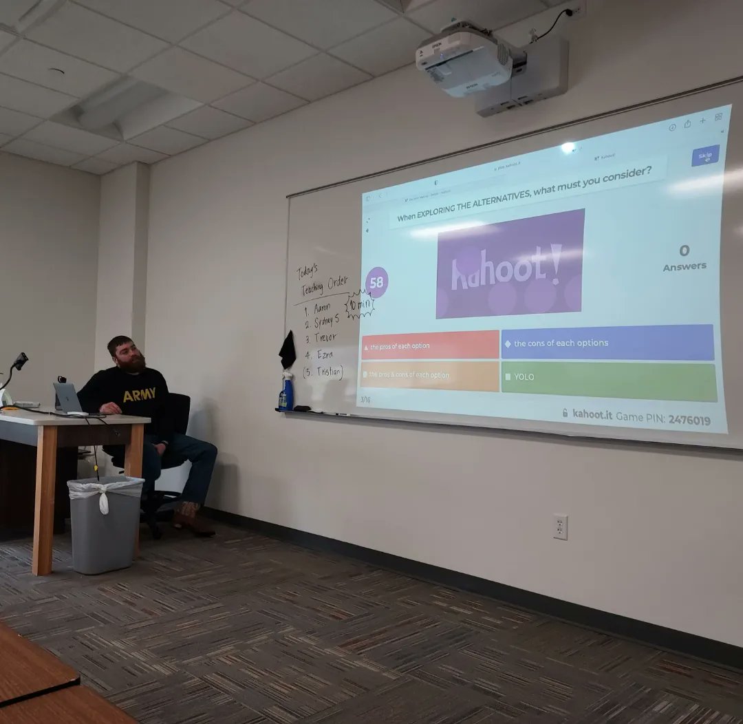 Peer teaching is on the roll! Students in HPER 206 Fundamentals of Teaching Health and Physical Education started their final peer teaching in Health Education. Topics covered today were Decision-Making skills, Stress Management, and Social Media.  #VCSU #vcsukhp
