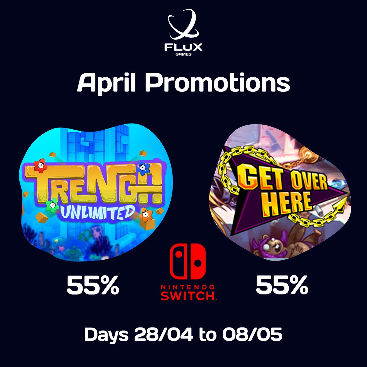 _FluxGames's tweet photo. 🚨Last days🚨

Trenga Unlimited and Get Over Here with 55% discount on Nintendo from 28/04 to 08/05

Trenga Unlimited🐬 https://t.co/Xgcs3R4A8c

Get Over Here⛓️
https://t.co/64FKGAiu4o https://t.co/9MS2XeENtL