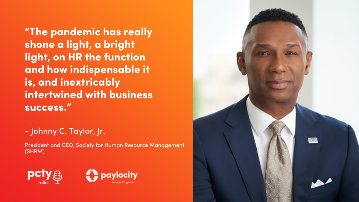 Paylocity's tweet photo. Learn how the recent challenges HR professionals faced have prepared them to innovate around the #employeeexperience as shared by @JohnnyCTaylorJr, President and CEO of @SHRM.
Read about it here: https://t.co/6vo2yS4WLh
#SHRM #EmployeeManagement #PCTYTalks https://t.co/JbCJ7hVz40