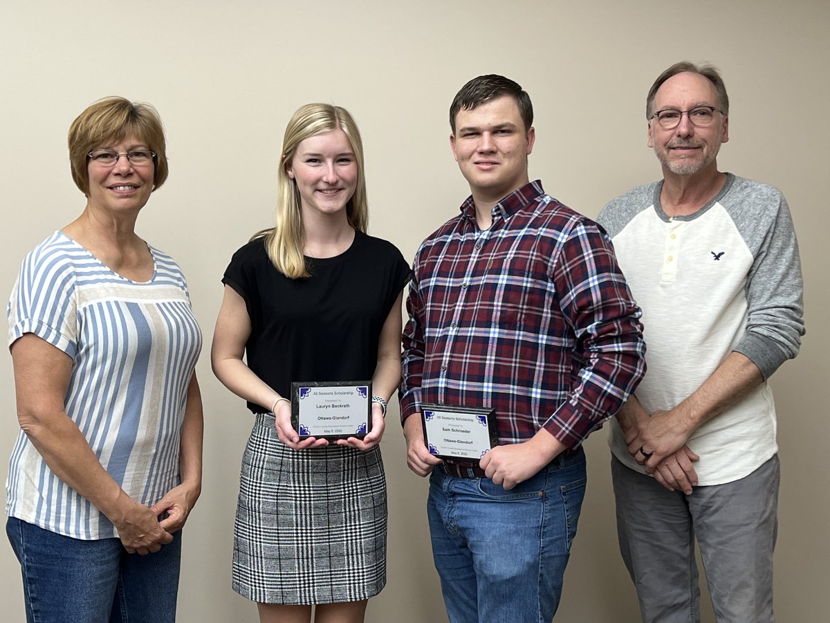 Putnam County ESC scholarship recipients. The Snyder Pay It Forward Scholarship: Kristina Riepenhoff (MC) &amp; Addison Casillas (Holgate). Darren Langhals Memorial Scholarship: Catherine Essinger (Leip) &amp; Reed Schumacher (CG).  All Seasons: Lauryn Bockrath (OG) &amp; Sam Schroeder (OG)