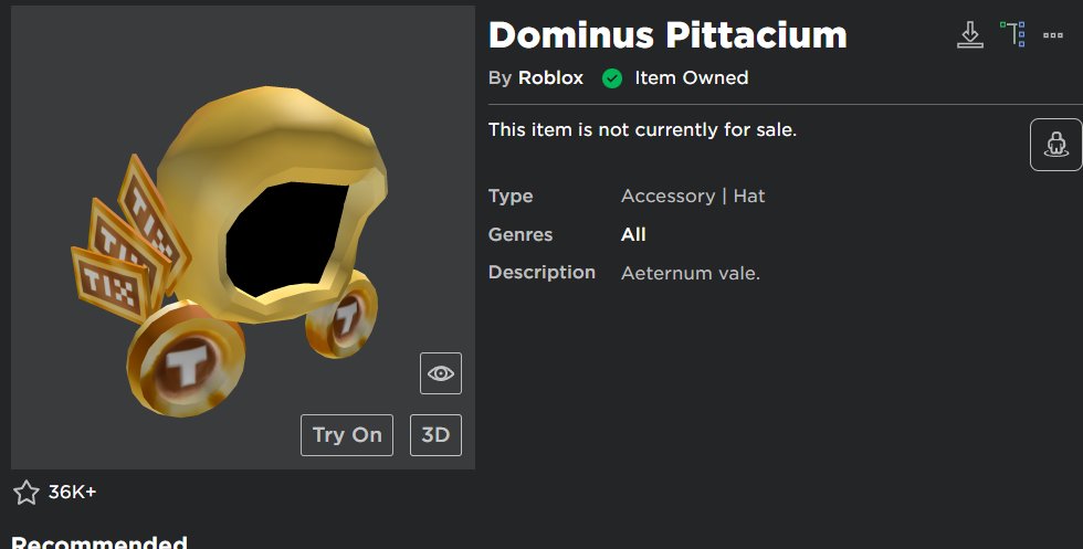 Dominus Pittacium, Roblox вики