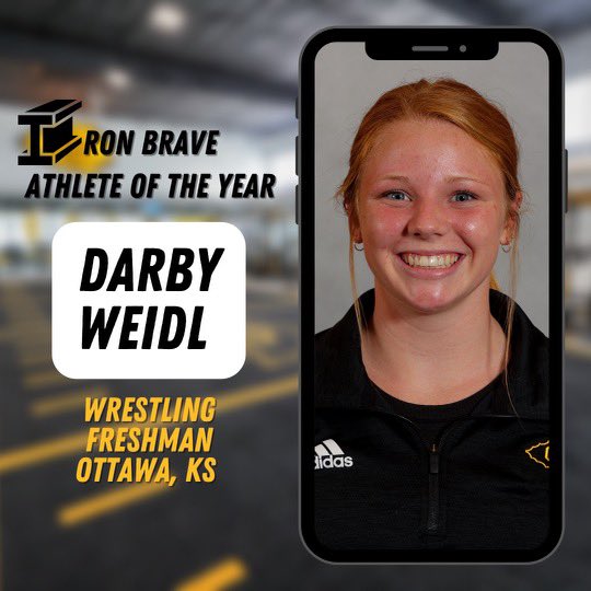Congratulations to <a href="/darbyweidl07/">Darby Weidl</a> for being named Iron Brave Female Athlete of the Year!
Darby has always exceeded expectations and demonstrated a relentless attitude in the weight room, on the course, in the classroom, and in life. Well deserved Darby!
