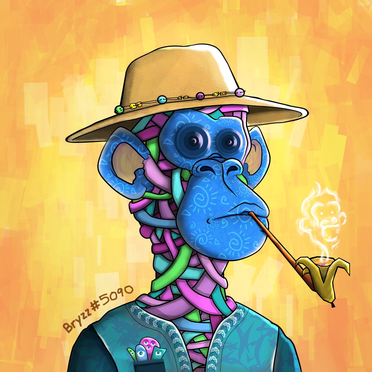 Bryzzz27's tweet photo. I'm happy to introduce my cool fanart for you @trippinapes 🌀🌀

What do you think? maybe something special... 👀

I hope you like it! 🌀🌀

@KulbikC @FigHouse_ @CryptoniteApe @FlippaNft @JPEGASUS69 @defigemhunt @fenrusgmi #TrippinApeNFT https://t.co/I4LeC62mwm