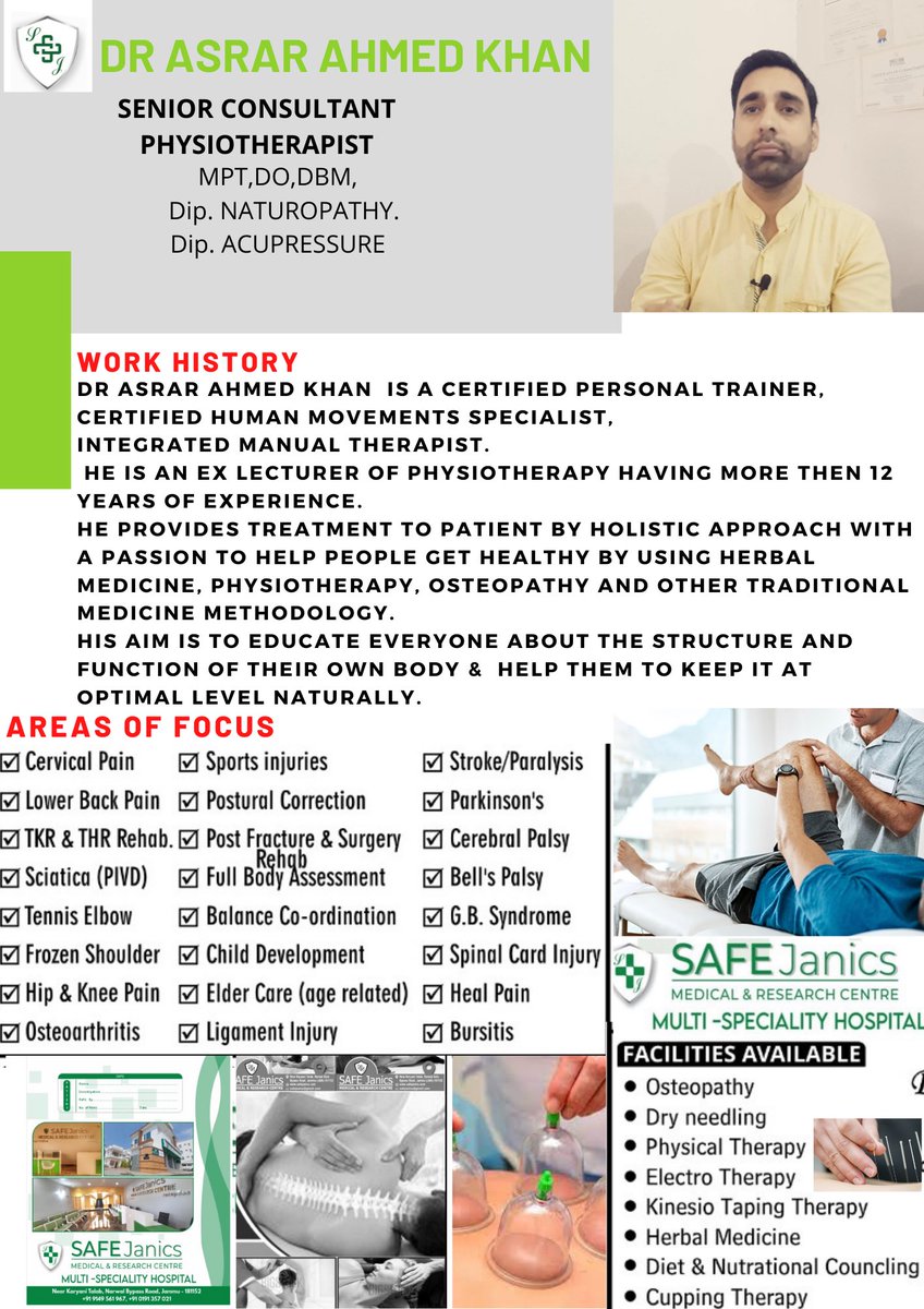 safejanics's tweet photo. Welcome on board Dr Asrar 
Senior Consultant Physiotherapist https://t.co/shgDqYdL8d