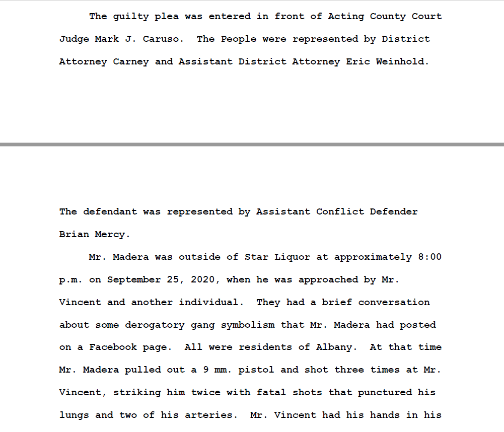 DASchenectady's tweet photo. Anibal Madera pleads guilty to murder in Schenectady County Court. Please see the attached press release. https://t.co/wJDCZ1wAQh
