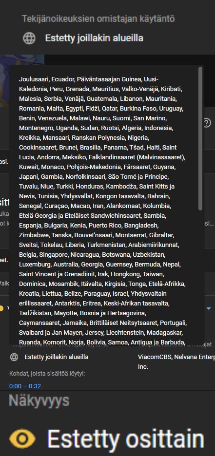 ProstateDestroy's tweet image. "Partially blocked" Proceeds to list every country in the world.