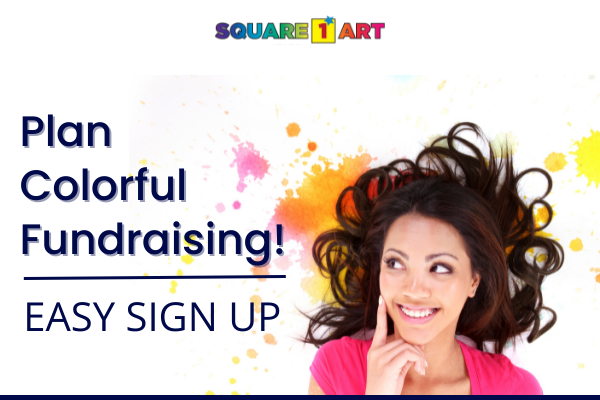 Colorful fundraising is the BEST idea for next school year! RSVP now for your art fundraiser and get the popular dates you need! square1art.com/enroll-now/ #artteacher #pto #pta #schoolfundraising