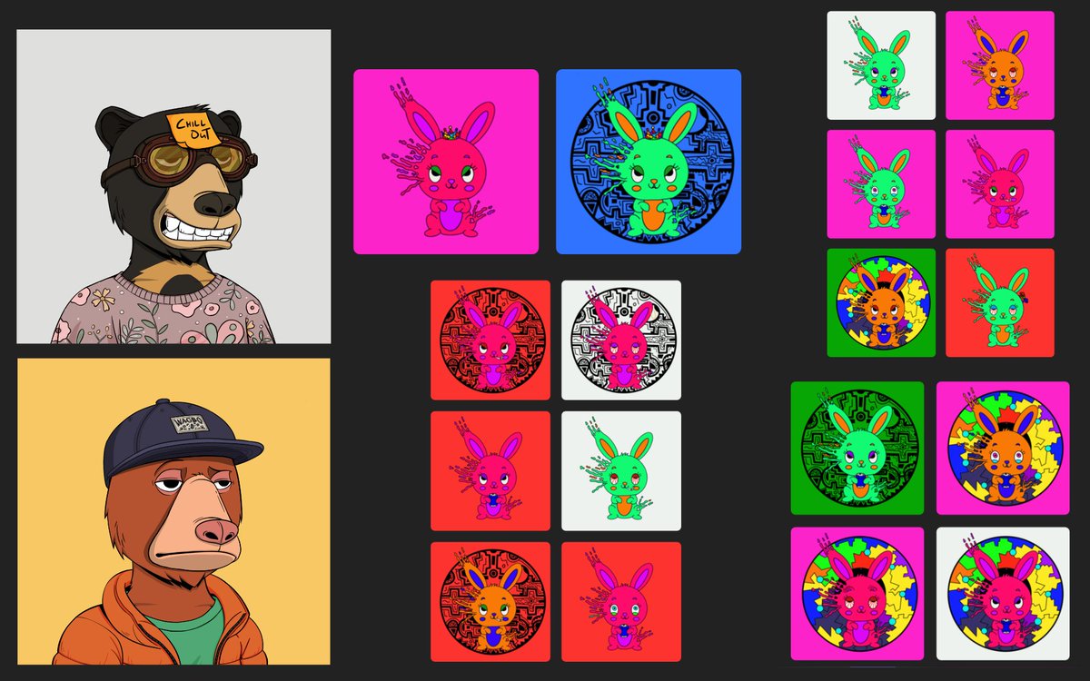 sistineresearch's tweet photo. Was about to buy a 3rd Okay Bear but then realized I could get 18 bunnies. wagbo ooga is the way.

My $SOL NFT collection now: https://t.co/xHijvolcKX