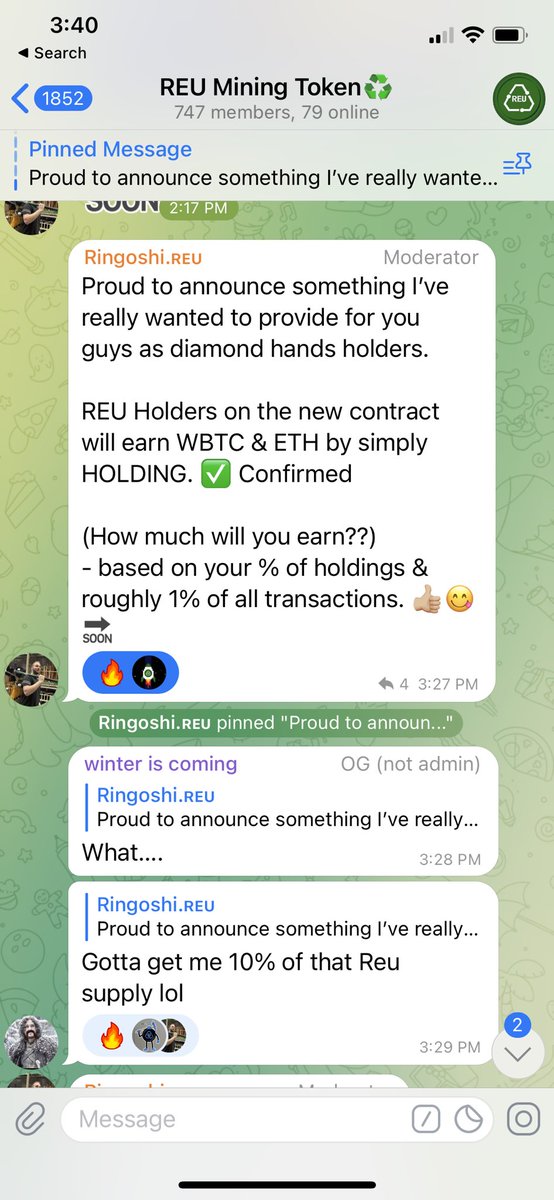 $REU JUST MADE ANOTHER INSANE ANNOUNCEMENT. 
-NFTS 
-Buy backs put back in liquidity 
-♻️♻️♻️ 🚨🚨 NOW #WBTC AND #ETH AIRDROPS JUST FOR HOLDING🚨🚨♻️♻️♻️ #reu $reu @REUEARTH 
 #ecofriendly #BTC #mining #Cleanerplanet