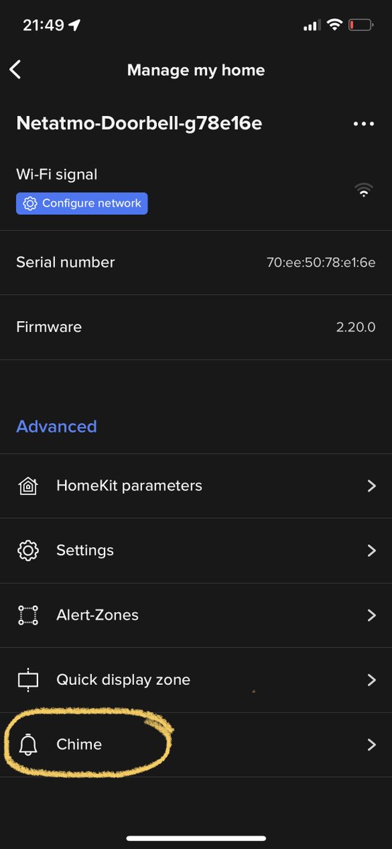 amicx's tweet photo. @NetatmoSupport @netatmo  installed the doorbell with in-Wall module - everything is working fine except the chime on the HomePod. Deactivated in the settings the wired chime and after this, the option „Chime“ is gone ( see Screenshots). Is there a known software issue?? https://t.co/8SiBZaBSgz