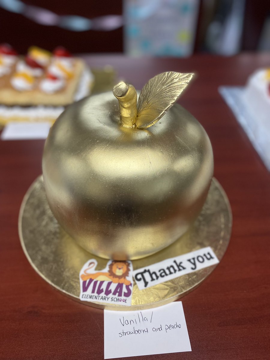 The one with cake! We ended teacher and staff appreciation week on a sweet note thanks to our school partner and parents! <a href="/VillasElem/">Villas Elementary</a> <a href="/LeeSchools/">School District of Lee County</a>