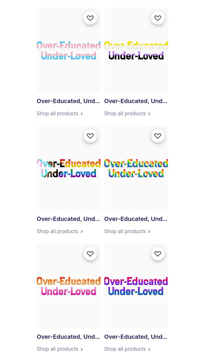 nonficfeminist's tweet photo. New designs are available in my #redbubble shop! #overeducated #underloved https://t.co/3bRuxAa13L https://t.co/RAFJwKTdjZ