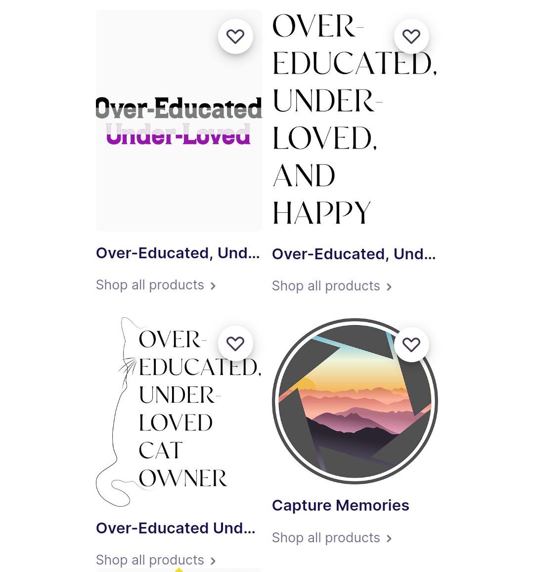 nonficfeminist's tweet photo. New designs are available in my #redbubble shop! #overeducated #underloved https://t.co/3bRuxAa13L https://t.co/RAFJwKTdjZ