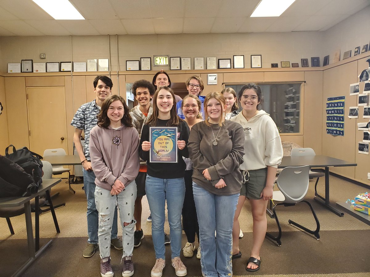 and_ahs's tweet photo. Off to state forensics!!  Thanks Frau for the cute sign (and cosmic brownies)!!  #abilene5starschools #traditionstartshere https://t.co/sLMGICh9iW
