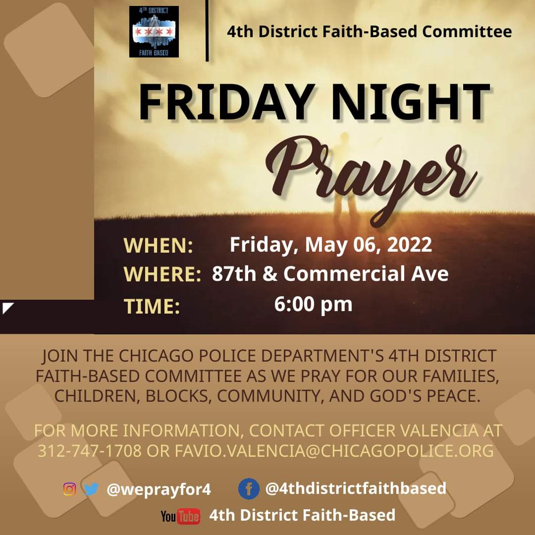 weprayfor4's tweet photo. Rain won't stop us. Join us TONIGHT for Friday Night Prayer at 6 pm on 87th and Commercial https://t.co/NSZW0tZ1ia