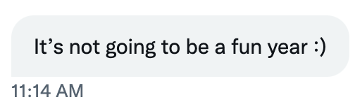 To be clear, this will take awhile to play out. Many VCs are investing funds they already raised, and they will continue to do so at a reasonable pace for the near future. Early stage seems unscathed.But, as one investor said in my DMs: