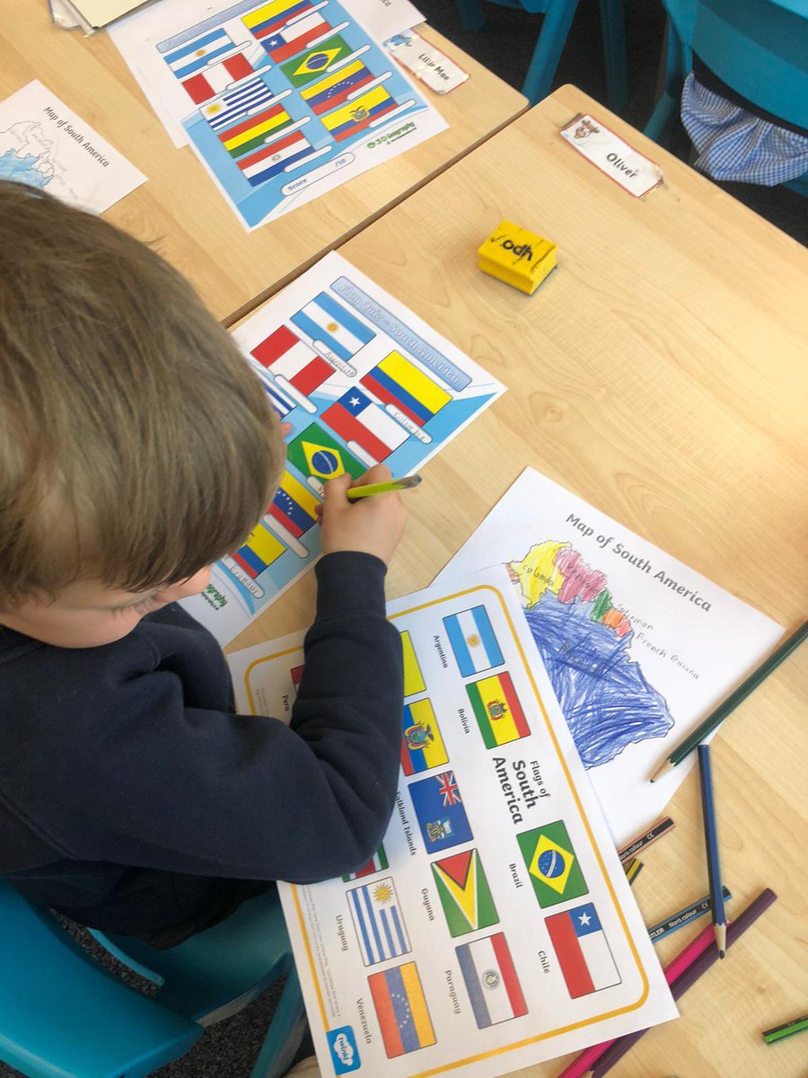 KingfisherYeo's tweet photo. Dragonfly class learned all about South America for #GeographyDay! Their carnival headwear was incredible! https://t.co/ZZxbgXAGnr