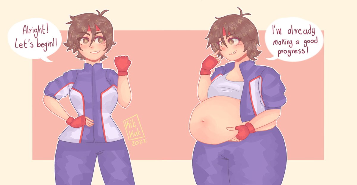 KitKatOi's tweet photo. Another commission :D 

#weightgainart #fatart #fat https://t.co/MUr6hWXCNN