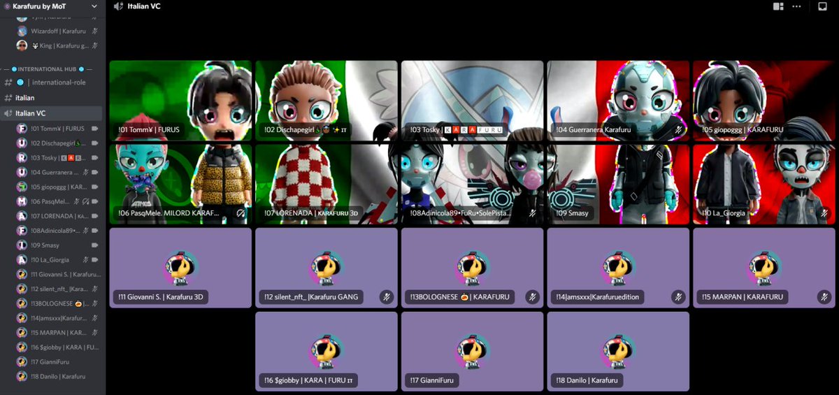 Hey <a href="/KarafuruNFT/">Karafuru</a> here u can see how close is the Italian Family! We are making a great #nftcommunity for this #nftproject! Take a look here! What do u think? <a href="/Solemaster32/">solemaster32</a> ?

#furumafia #nft #nfts