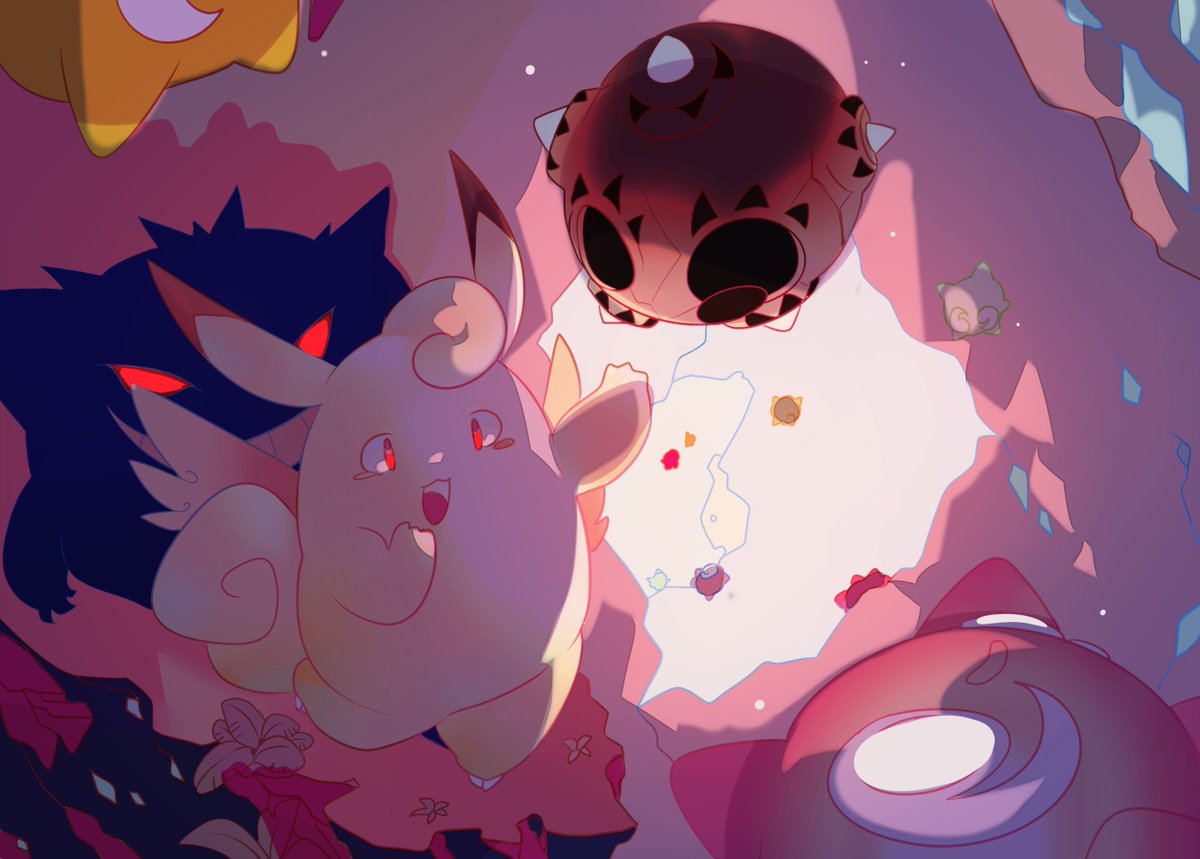 idk when i'll get to finish these, but have some pokemon card art WIPS of underrated pokemon in focus: minor (clefable), scorbunny (larvesta), toxicroak (stunfisk), tropius (+lunala) etc
lets play spot all the hidden pokemon lmao