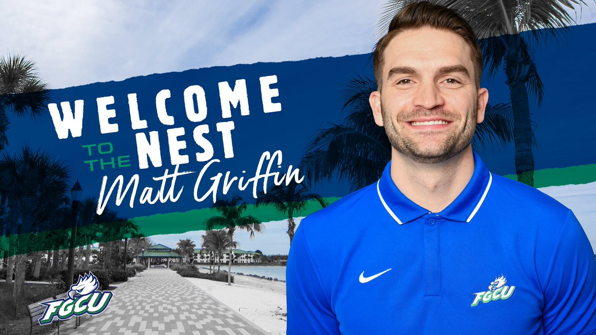 FGCU_MBB's tweet photo. Another awesome addition to our program! Give @coachmattgriff a big Eagles family welcome as he completes our coaching staff!
📰 - https://t.co/qkG3nSE2SJ
#WingsUp 🦅🌴🏀 | #DunkCity https://t.co/i3pCyBYuOc