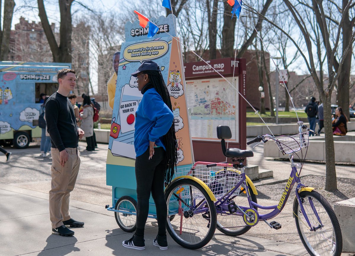 VDAinc's tweet photo. A few weeks ago, Schmooze took over #Boston and its college campuses. VDA designed and constructed mobile brand activations that @schmooze_dating took to MIT, Harvard and other local universities to reach students looking for dates in a more organic and unconventional way. https://t.co/ekFYfAUkgv
