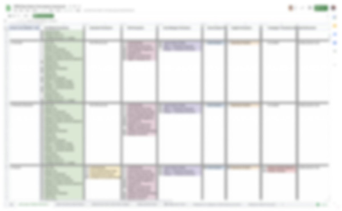 skyeezfalling's tweet photo. People think product designers are creating UI 95% of the time. I can tell you that 60-70% of my design time is spent in something like this (remember when you thought you escaped spreadsheets by going to art school? 🙈): https://t.co/npBs2GsXvn
