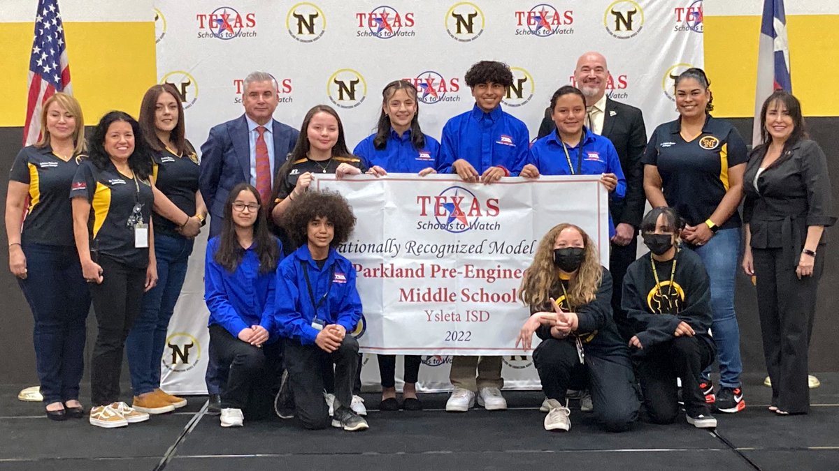 Congratulations to Parkland Pre-Engineering Middle School for receiving their designation banner from @TASSP1! @ParklandMS was designated as a “Texas School to Watch” for its academic excellence. READ MORE: yisd.net/site/default.a…