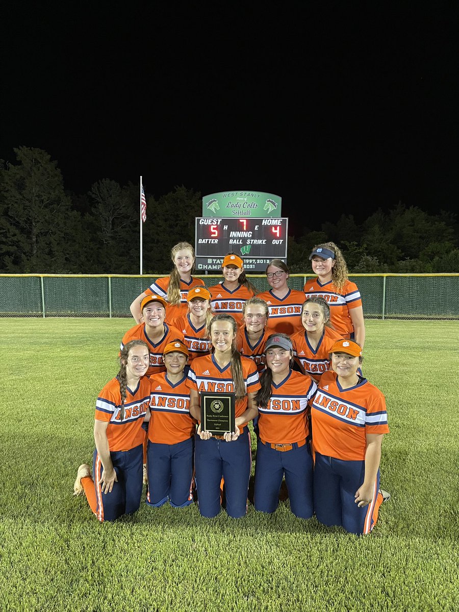 camrynmartin21's tweet photo. For the first time in school history, Anson softball is the Conference Tournament Champions! So proud of this team! Next up, States! 🧡🧡@AnsonSoftball https://t.co/rLzgE5WTcF