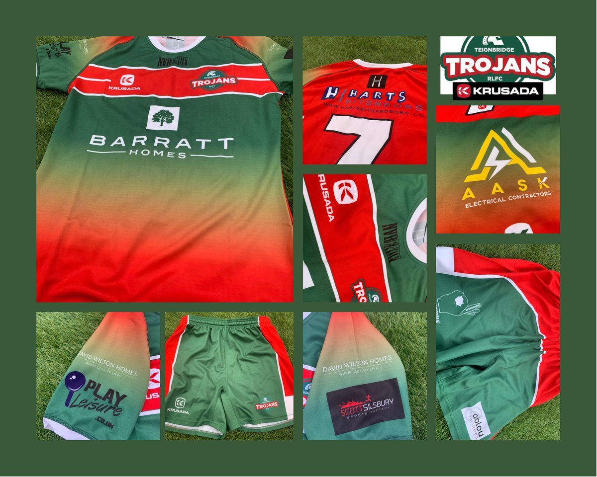 TrojansRLFC's tweet photo. New kit by @KrusadaTeamwear for our 2022 and 2023 seasons. Thank you to our kit sponsors. #rugbyleague #devon #southwest #rugby https://t.co/dOzjXbzjym