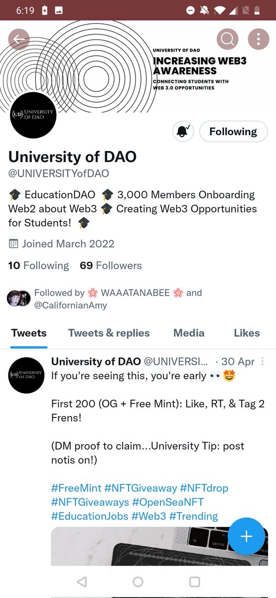 blakewoolrich's tweet photo. @UNIVERSITYofDAO Can't see it sorry https://t.co/Mqo3lIuvT5