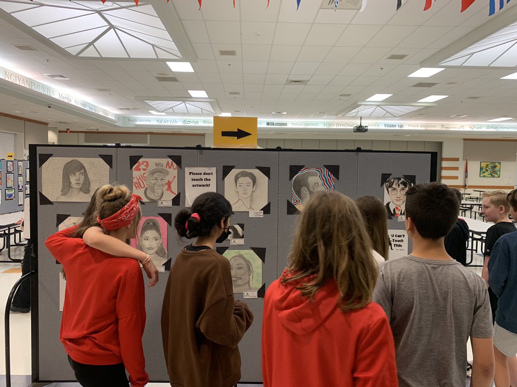 We held an art walk at school today!! It was so nice to showcase some of the amazing work students have been creating throughout the year! ❤️ <a href="/WMSTimberwolves/">Wildwood Timberwolves</a> <a href="/RSDfinearts/">Megan Meier</a>