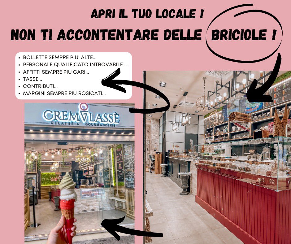 ArrediDesign's tweet photo. ♻️    perché scegliere CREMGLASSE ?   

🎯 ✅    50% di  risparmio della manodopera!

💰 ✅    600% di  ricarico sul prodotto 

🍦 ✅    Formazione del personale 

💡 ✅ Un modello di business senza precedenti https://t.co/eousUJZ7W0