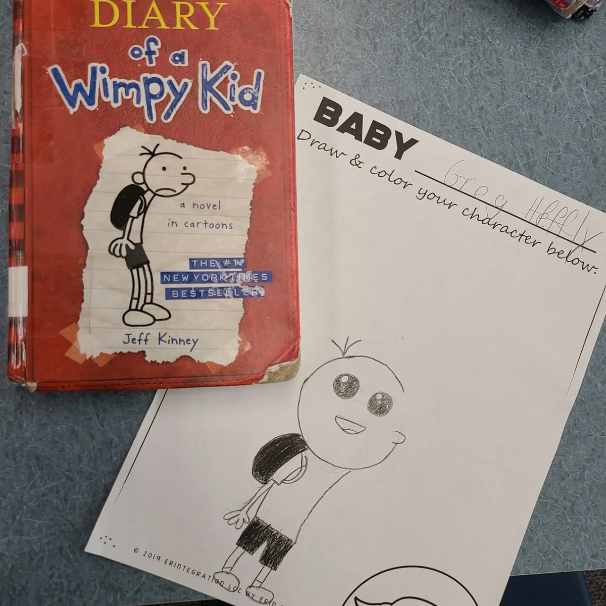 knsmediacenter's tweet photo. A fun lesson in 3rd grade this week for a nice break from testing. Create a "baby" version of your favorite book character. https://t.co/P6DcqsRn5f