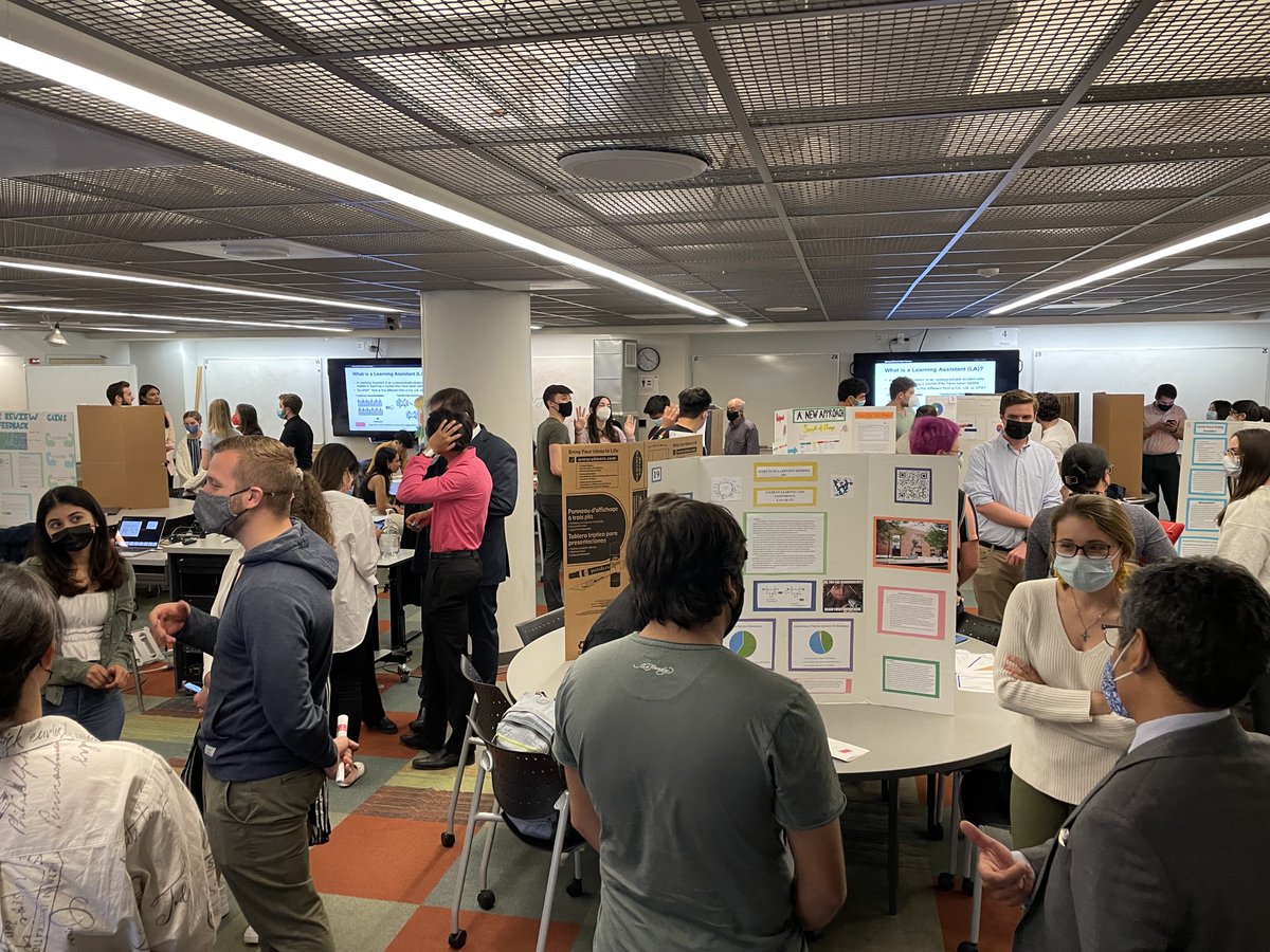 tjscience's tweet photo. Students did an incredible job presenting at the #learningassistant poster session today - sharing their ideas on opportunities to improve @BU_Tweets #STEM courses 🧵 https://t.co/AS8LW7YJba