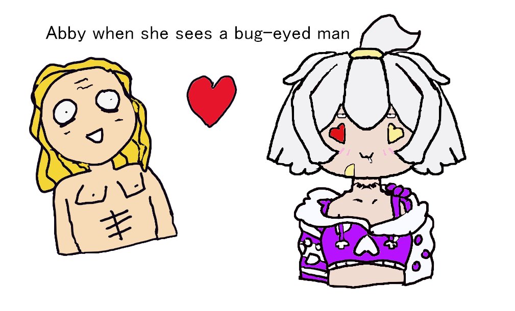 magiksora's tweet photo. My first art piece on the tablet is just me roasting my wife @abdoggers and her love for bug-eyed men mmm fawnnnk #artso https://t.co/215Q7NAxMR