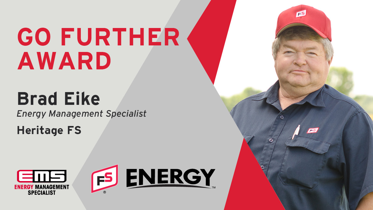 FSCooperatives's tweet photo. Brad Eike from @fs_heritage is the May #GofurtherAward winner! 
He is a shining example of what it truly means to Go Further. After 44 yrs of unsurpassed customer service, he will be retiring in June.  Congrats on this well deserved award &amp; an exceptional run with FS! 

#FSProud https://t.co/4dSxiiiaFX
