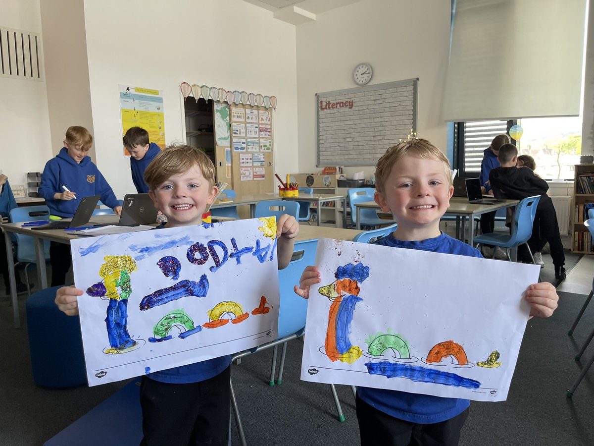 Mr_WStephen's tweet photo. First afternoon back in our clan houses @Caol_Primary! We watched cartoons on the adventures on Nessy while painting and the older boys/girls painted a map of Loch Ness and presented us with research on key information #NessRed #Lochness #lochnessmonster #happyfaces #teamcaol https://t.co/DWKb3jPlmI