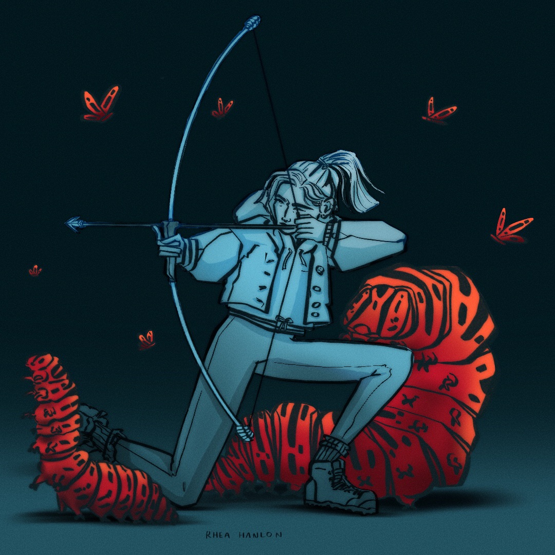 Protecting caterpillars! Wonder what from?..
More pose practice, with pose ref thanks to <a href="/theposearchives/">The Pose Archives ⚔️</a>