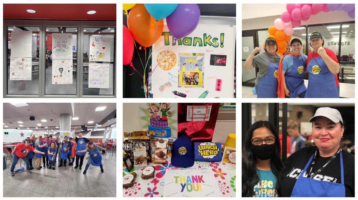 CISDNutrition's tweet photo. Happy School Lunch Hero Day to our Child Nutrition Staff! Through supply chain issues and product shortages, they have persevered to make the impossible, possible. You are all real-life SUPERHEROS! THANK YOU! #SchoolLunchHeroDay #SLHD22 #CISDStrongerTogether #RealSchoolFood https://t.co/8L5VNFaivD