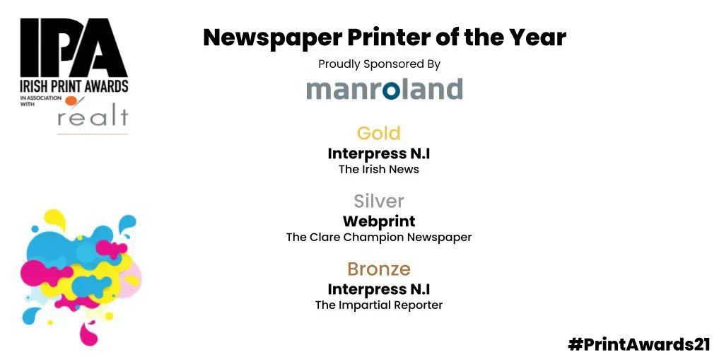 ClareChampion's tweet photo. @clarechampion and @Webprint_ie were honoured to be awarded silver in the Newspaper Printer of the Year category at the @PrintAwards at tonight’s ceremony. https://t.co/OVNfS4b0kZ