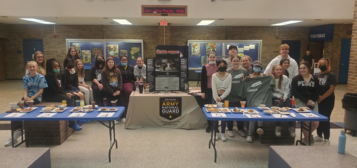 MsMurrayWWT's tweet photo. Military MRE Cooking Challenge - Championship Round!! Great job all!! Mr. G and I were both so proud!Congrats Kayla and Haylie for taking home the wooden spatula!! 
#titanpride 
@wwt_nation 
@WWTPrincipal https://t.co/zs2BYBdBFw